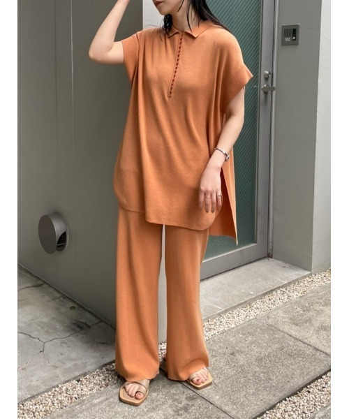 STYLEMIXER(スタイルミキサー)の「ドライニットセットアップパンツ(その他パンツ・レディース・オレンジ/ブラック/ベージュ・SMALL/MEDIUM)」の21枚目の写真
