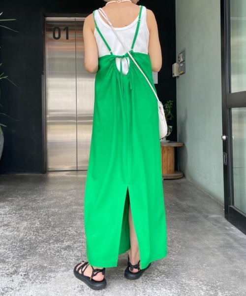 CIAOPANIC（チャオパニック）の「バックリボンキャミワンピース（ワンピース・レディース・ブラック/ピンク/グリーン/ブルー・FREE）」の3枚目の写真