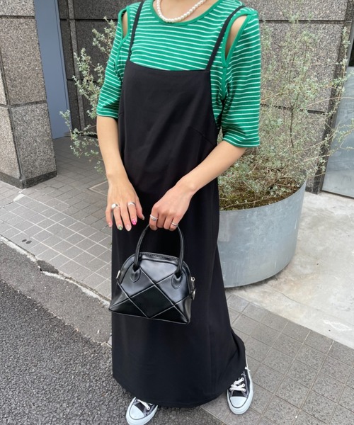 CIAOPANIC（チャオパニック）の「バックリボンキャミワンピース（ワンピース・レディース・ブラック/ピンク/グリーン/ブルー・FREE）」の5枚目の写真