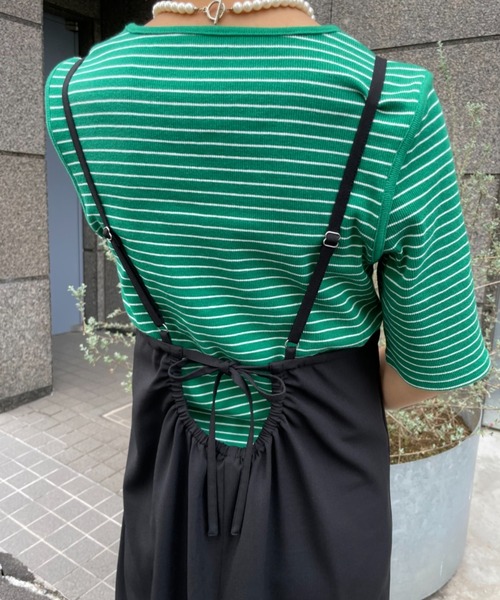 CIAOPANIC（チャオパニック）の「バックリボンキャミワンピース（ワンピース・レディース・ブラック/ピンク/グリーン/ブルー・FREE）」の8枚目の写真