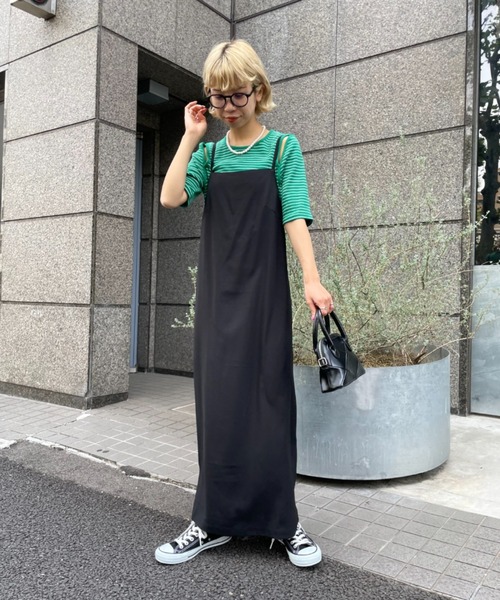 バックリボン キャミソールワンピース★可愛い お洒落 夏コーデ GUのバックリボンキャミソールワンピースの着こなし術
