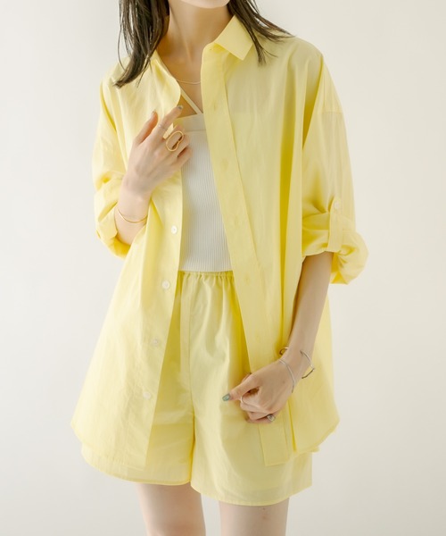 mystic（ミスティック）の「ロールアップシャツ（シャツ/ブラウス・レディース・ブルー/イエロー/ピンク・FREE）」の3枚目の写真