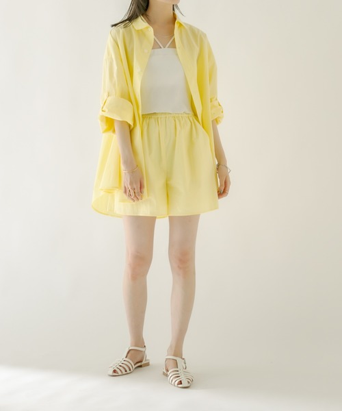 mystic（ミスティック）の「ロールアップシャツ（シャツ/ブラウス・レディース・ブルー/イエロー/ピンク・FREE）」の4枚目の写真