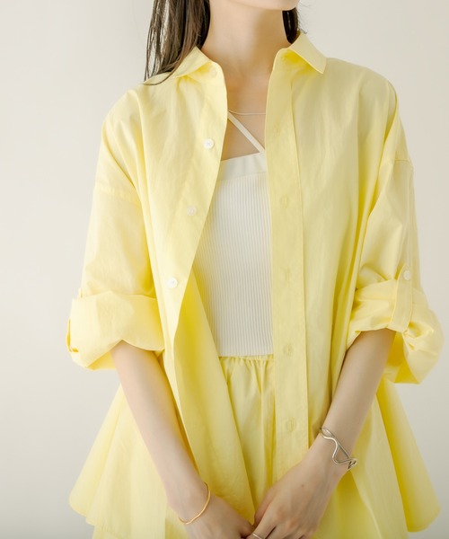 mystic（ミスティック）の「ロールアップシャツ（シャツ/ブラウス・レディース・ブルー/イエロー/ピンク・FREE）」の8枚目の写真