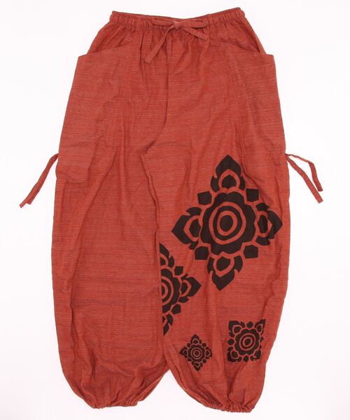 チャイハネ（チャイハネ）の「【チャイハネ】ブロックロータスMEN'Sパンツ（その他パンツ・メンズ・ネイビー/カーキ/オレンジ・FREE）」の4枚目の写真