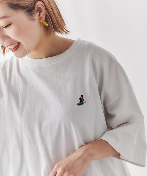 Web限定 ほっこりかわいい人気ベアの新作 ベア刺繍ビッグtシャツ レディース Women Coen コーエン 公式ファッション通販