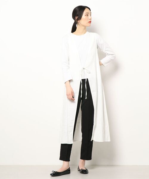 STYLEBLOCK（スタイルブロック）の「リネンブレンド 2WAYロングジレワンピース（ワンピース・レディース・オフホワイト/ブラック/ベージュ/グレイッシュベージュ・FREE）」の7枚目の写真
