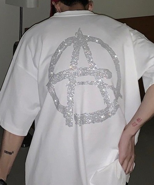 tシャツ A'GEM/9 × .kom「NOVESSEL/ノベセル」ラインストーン半袖Tシャツ レディース メンズ NOVESSEL tシャツ A'GEM/9 × .kom「NOVESSEL/ノベセル」ライン