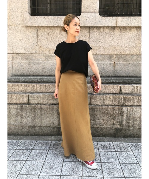 ulu（ウル）の「roundneck roll up Tshirt（Tシャツ/カットソー・レディース・ブラック・FREE）」の4枚目の写真