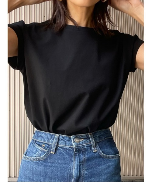 ulu（ウル）の「roundneck roll up Tshirt（Tシャツ/カットソー・レディース・ブラック・FREE）」の6枚目の写真