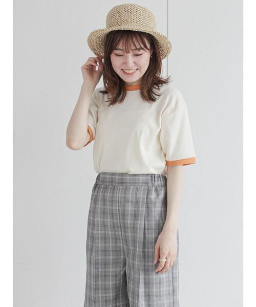 ehka sopo（エヘカソポ）の「リンガーテレコショート丈カットソー（Tシャツ/カットソー・レディース・ベージュ/サックスブルー/ピンク/キナリ・ﾌﾘ-）」の5枚目の写真