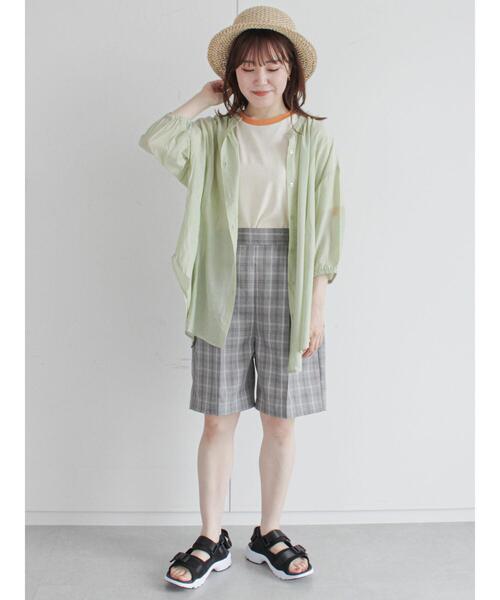 ehka sopo（エヘカソポ）の「リンガーテレコショート丈カットソー（Tシャツ/カットソー・レディース・ベージュ/サックスブルー/ピンク/キナリ・ﾌﾘ-）」の6枚目の写真