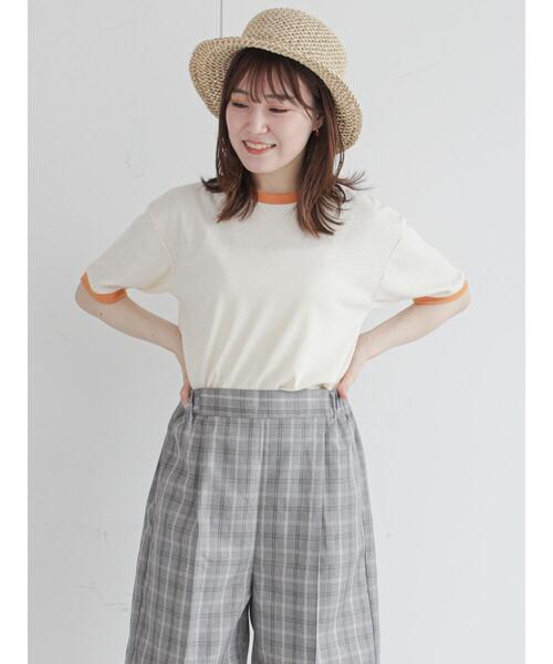 ehka sopo（エヘカソポ）の「リンガーテレコショート丈カットソー（Tシャツ/カットソー・レディース・ベージュ/サックスブルー/ピンク/キナリ・ﾌﾘ-）」の10枚目の写真