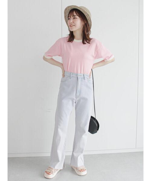 ehka sopo（エヘカソポ）の「リンガーテレコショート丈カットソー（Tシャツ/カットソー・レディース・ベージュ/サックスブルー/ピンク/キナリ・ﾌﾘ-）」の12枚目の写真