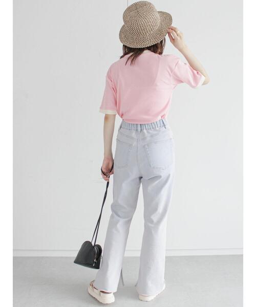 ehka sopo（エヘカソポ）の「リンガーテレコショート丈カットソー（Tシャツ/カットソー・レディース・ベージュ/サックスブルー/ピンク/キナリ・ﾌﾘ-）」の13枚目の写真