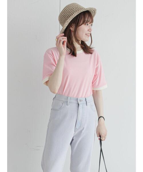 ehka sopo（エヘカソポ）の「リンガーテレコショート丈カットソー（Tシャツ/カットソー・レディース・ベージュ/サックスブルー/ピンク/キナリ・ﾌﾘ-）」の15枚目の写真