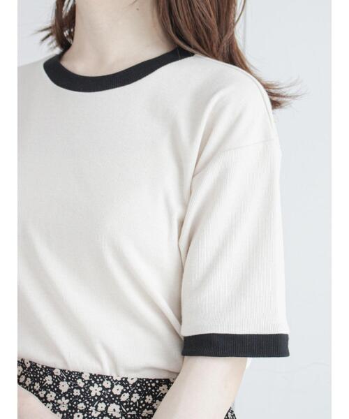 ehka sopo（エヘカソポ）の「リンガーテレコショート丈カットソー（Tシャツ/カットソー・レディース・ベージュ/サックスブルー/ピンク/キナリ・ﾌﾘ-）」の22枚目の写真