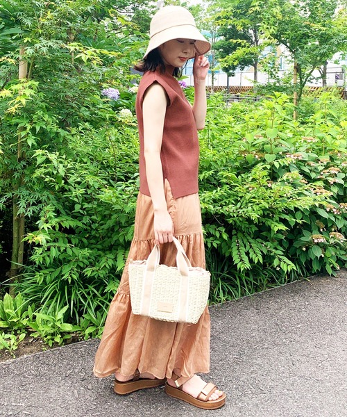 セール ノースリニットボリュームスカートsetup ワンピース Opaque Clip オペークドットクリップ のファッション通販 Zozotown