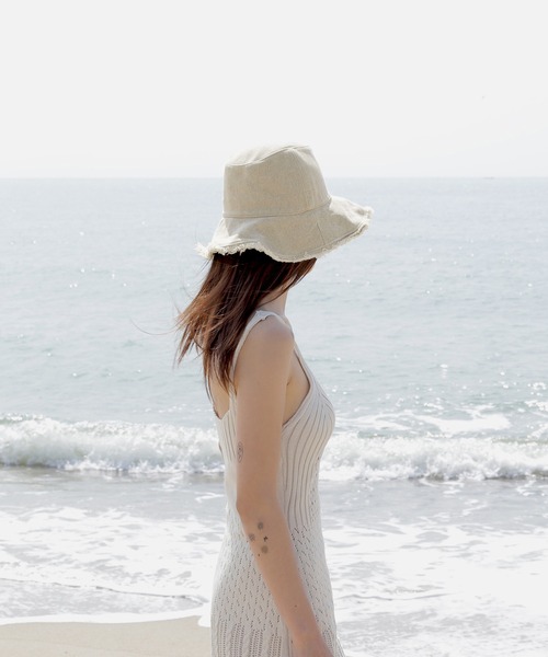 minsobi(ミンソビ)の「フリンジバケットハット(ハット・レディース・ブラック/ブルー/グレー/ベージュ・FREE)」の13枚目の写真