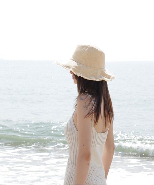 minsobi(ミンソビ)の「フリンジバケットハット(ハット・レディース・ブラック/ブルー/グレー/ベージュ・FREE)」の11枚目の写真