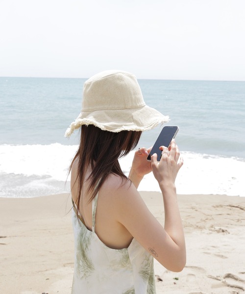 minsobi(ミンソビ)の「フリンジバケットハット(ハット・レディース・ブラック/ブルー/グレー/ベージュ・FREE)」の8枚目の写真