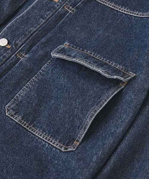 EMMA CLOTHES（エマクローズ）の「【セットアップ】オーバーサイズデニムジャケット＆ワイドストレートデニムパンツ（セットアップ・メンズ・ブラック/グレー/インディゴブルー/アイボリー/ベージュ/ブルー・M/L）」の11枚目の写真