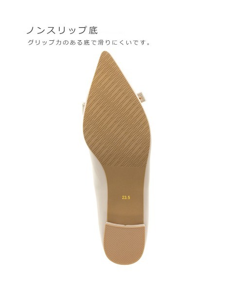 RANDA(ランダ)の「2WAY スタッズリボンフラットパンプス(パンプス・レディース・ブラック/ブルー/アイボリー・23/24/25/25.5/22.5/24.5/23.5/22)」の16枚目の写真