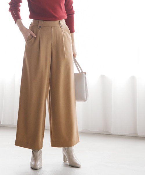 DRESKIP(ドレスキップ)の「◆【洗える】ONにもOFFにも!ワイドパンツ(その他パンツ・レディース・キャメル/グレー系その他2/ダークブラウン系1/オレンジ/ブラック・02/03)」の4枚目の写真