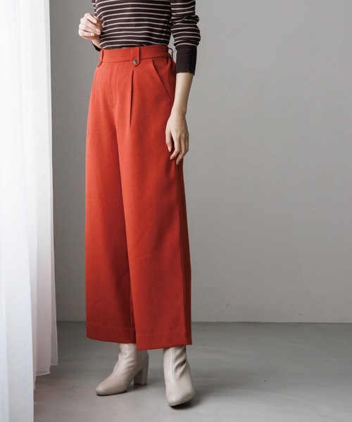 DRESKIP(ドレスキップ)の「◆【洗える】ONにもOFFにも!ワイドパンツ(その他パンツ・レディース・キャメル/グレー系その他2/ダークブラウン系1/オレンジ/ブラック・02/03)」の5枚目の写真