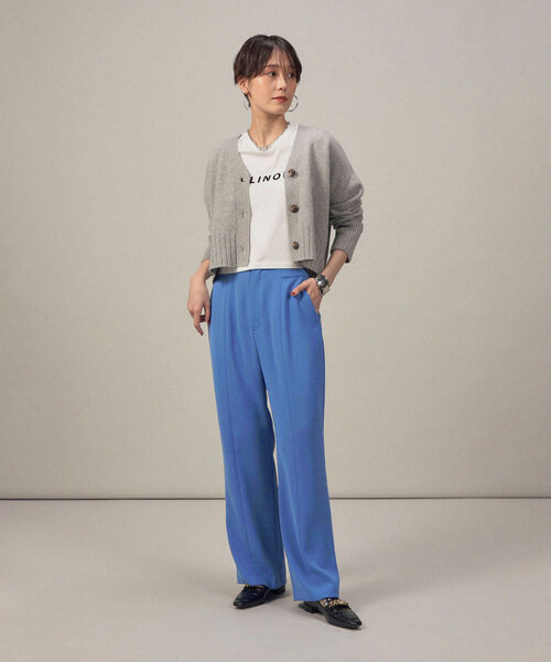 NOLLEY’S Sophi（ノーリーズソフィ）の「MUSICカシミヤ混ショートVネックカーディガン（カーディガン/ボレロ・レディース・ライトブルー/グレー/オフホワイト/ピンク/イエロー・38）」の21枚目の写真