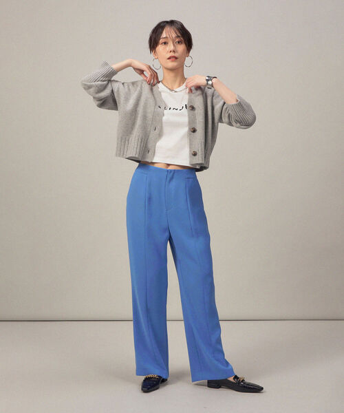 NOLLEY’S Sophi（ノーリーズソフィ）の「MUSICカシミヤ混ショートVネックカーディガン（カーディガン/ボレロ・レディース・ライトブルー/グレー/オフホワイト/ピンク/イエロー・38）」の20枚目の写真