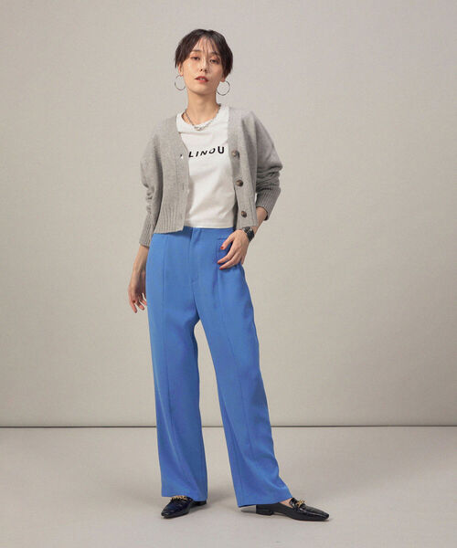 NOLLEY’S Sophi（ノーリーズソフィ）の「MUSICカシミヤ混ショートVネックカーディガン（カーディガン/ボレロ・レディース・ライトブルー/グレー/オフホワイト/ピンク/イエロー・38）」の17枚目の写真