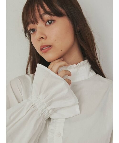 merry jenny(メリージェニー)の「frillスタンドカラーブラウス(シャツ/ブラウス・レディース・ブラック/オフホワイト/パープル・FREE)」の9枚目の写真