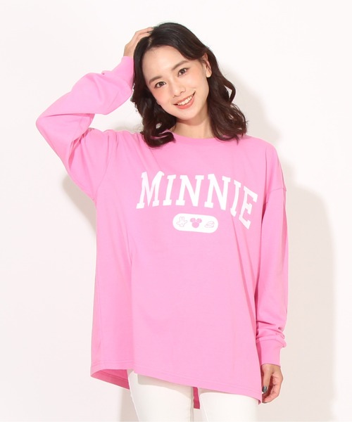 Disney(ディズニー)の「親子お揃い ディズニー カレッジロゴロンT 7277A(Tシャツ/カットソー・レディース・ブラック系1/チェリーピンク/イエロー×グリーン/ブラック系2・S/XL/L/M)」の4枚目の写真
