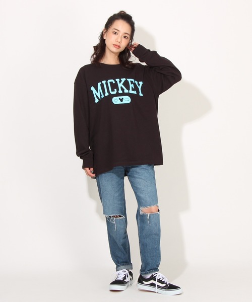 Disney(ディズニー)の「親子お揃い ディズニー カレッジロゴロンT 7277A(Tシャツ/カットソー・レディース・ブラック系1/チェリーピンク/イエロー×グリーン/ブラック系2・S/XL/L/M)」の14枚目の写真