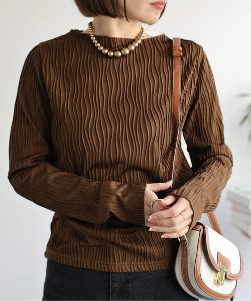 セール】ウェーブストライプメロウプルオーバー / 長袖 / ロンT（T