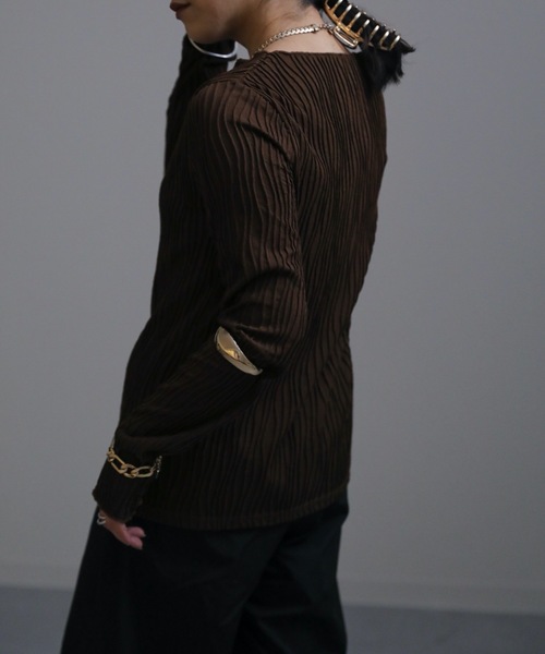 ap retro(アプレトロ)の「ウェーブストライプメロウプルオーバー / 長袖 / ロンT(Tシャツ/カットソー・レディース・ホワイト/ブラック/ブラウン/グリーン・FREE)」の19枚目の写真