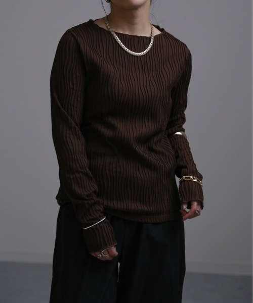 セール】ウェーブストライプメロウプルオーバー / 長袖 / ロンT（T