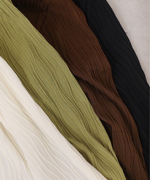 ap retro(アプレトロ)の「ウェーブストライプメロウプルオーバー / 長袖 / ロンT(Tシャツ/カットソー・レディース・ホワイト/ブラック/ブラウン/グリーン・FREE)」の22枚目の写真