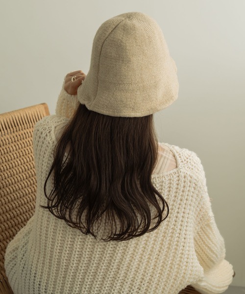 Ambre Neige(アンブルネージュ)の「ウールニットバケットハット/【WEB/EC限定商品】(ハット・レディース・ブラック/ベージュ/アイボリー・FREE)」の14枚目の写真