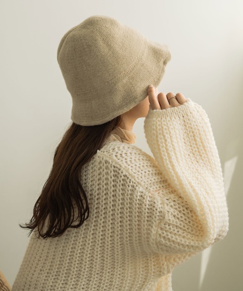 Ambre Neige(アンブルネージュ)の「ウールニットバケットハット/【WEB/EC限定商品】(ハット・レディース・ブラック/ベージュ/アイボリー・FREE)」の15枚目の写真