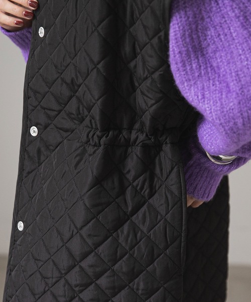 rectangle（レクタングル）の「キルティングロングジレ（ベスト・レディース・ブラック/カーキ/アイボリー・FREE）」の11枚目の写真