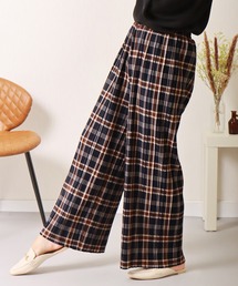 libelle more | チェック柄　裏起毛プリーツパンツ(スラックス)