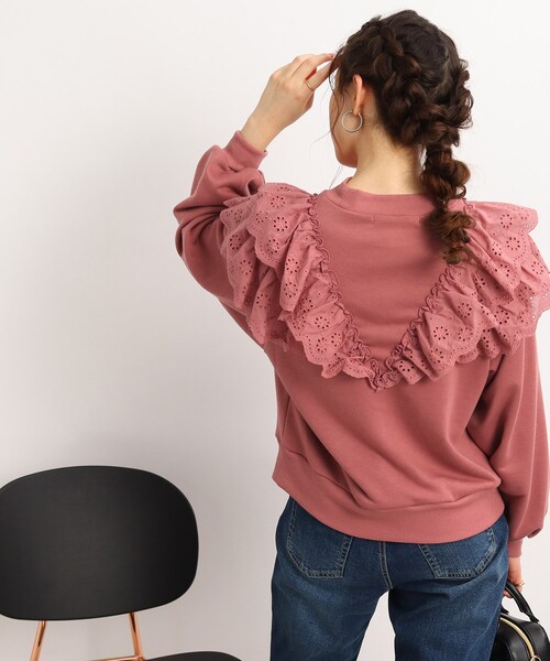 Cutie Blonde（キューティーブロンド）の「◆【360度 映える】レースフリル スウェット（スウェット・レディース・ブラック/ホワイト系/ピンク系・02/03）」の19枚目の写真