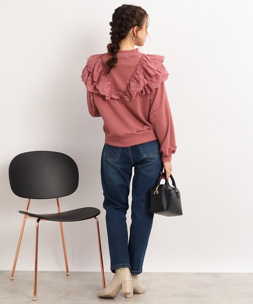 Cutie Blonde（キューティーブロンド）の「◆【360度 映える】レースフリル スウェット（スウェット・レディース・ブラック/ホワイト系/ピンク系・02/03）」の22枚目の写真