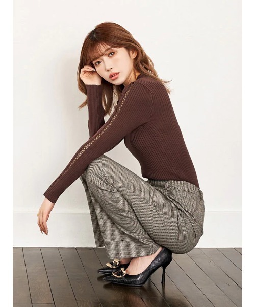 Rady - Darich♡新品レースアップリブニット ダーリッチ Darich レースアップリブニットトップス （ブラック