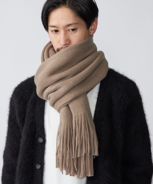 SHIPS(シップス)の「*SHIPS:〈ウォッシャブル〉Clacarbo(R) ビッグ ラッセル マフラー(マフラー・メンズ・ブラック/ベージュ・ONE SIZE)」の1枚目の写真