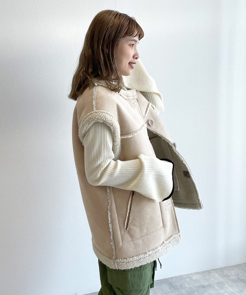 w closet（ダブルクローゼット）の「【2WAY】リバーシブルノーカラー