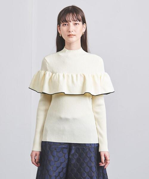 新品ユナイテッドアローズ　フリル付きニットトップス ミニマルフリル ニット 5SL（ニット/セーター）｜UNITED ARROWS