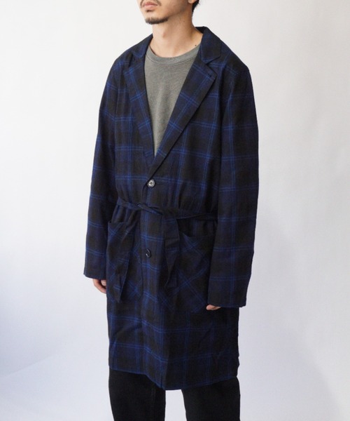 superNova.(スーパーノヴァ)の「Wind robe shirt - Flannel check(その他アウター・メンズ・ネイビー・M)」の4枚目の写真